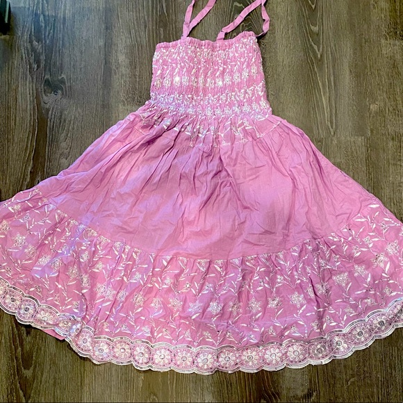 Dresses & Skirts - Smocked orchid pink hippie sundress with sequins!